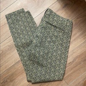 Cabi Ditzy Green Floral Skinny Jeans Size 8